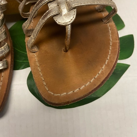 Matisse Gold Leather Caged a multi Strap Sandals - Picture 5 of 5